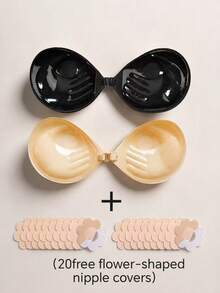 1/2pcs Women's Adhesive Bra (Includes 20 Nipple Covers), Soft And Comfortable, Suitable For Dresses, Evening Gowns, Parties, Dinners, Graduation Ceremonies, Dates, Music Festivals And Other Occasions, All Year Round. - Multicolor - View 15