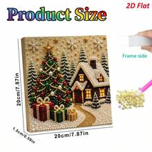 1 Set Christmas Snow House 5D Pearl Diamond Painting 2D Flat 7.87 Inch High Definition Printing Full Drill Kit, Suitable For Beginners, Healing And Stress Relief, Multi-Scene Home Wall Decor, Creative Christmas Handmade Gift, Soft Rubber, Shiny Set, Handmade Craft, Diamond Painting Accessories And Tools - Sets - View 8