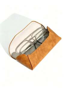 Handmade Leather Glasses Case, Sheepskin Texture, Minimalist Design, Neutral Glasses Storage Box, High-Quality Hard Shell Protective Cover, Portable And Lightweight, Shockproof And Dustproof, Suitable For Travel, Commuting And Daily Use. - Multicolor - View 8
