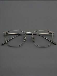 1/2 Pairs Men's Ultra-Light Pure Titanium Alloy Eyeglass Frames, Can Be Fitted With Lenses, Large Face Friendly, One-Piece Metal Titanium Frame, Oversized Glasses - Gunmetal - View 1