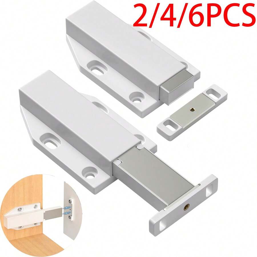 Push Open Door Catches Big 2/4/6 PCS Cabinet Magnetic Push Catches Cupboard Push Latch Touch Open Kitchen Drawer Closer Push Opener For RV Door Damper Large Push To Open Wardrobe Closure - Cupboard Push Latch - View 1