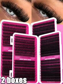 640/1280 Clusters DIY Eyelash Extension Kit, Classic DD Curl, 50D+60D+80D+100D Dense False Eyelashes, Soft & Curly, Exquisite Craftsmanship, Lightweight & Comfortable, Reusable, Easy To Apply, - D - View 8