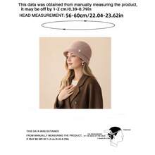 Women's Solid Color Short Brim Wool Felt Windproof Versatile Bucket Hat, Autumn/Winter Bucket Hat For Travel And Shopping - Pearl - View 2