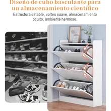 Zapatero De 3 Niveles De Madera Minimalista Estante Estable - Blanco - Ver 6