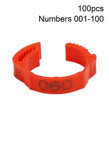 100pcs Red Blue Yellow Adjustable Chicken Foot Rings With Numbers 001-100 Reusable Plastic Identification Leg Bands Clip On Ring For Farm Poultry Chickens Ducks Geese - Multicolor - View 16