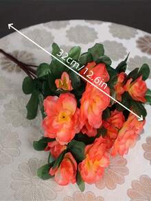 1PC 21 Flowers Per Stem, Artificial Azalea, Decorative Flower Arrangement, Suitable For Home Decor, Outdoor Garden Decoration, Wedding Decoration, Wedding Photography Props. - Multicolor - View 2