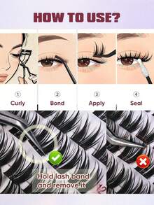 100pcs Self-Adhesive False Eyelashes, Fluffy And Soft, Self-Adhesive DIY Eyelash Growth Product, Natural Extension, Suitable For Home Eyelash Growth Use, Eyelashes, False Eyelashes, Self-Adhesive Eyelashes - D - View 8