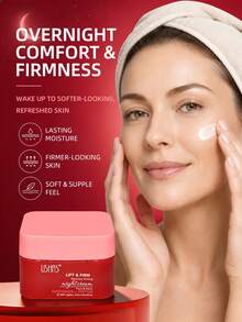 USHAS Overnight Lift & Firm Night Cream For Face And Neck, Peptide & Panthenol Anti‑Aging Moisturizer, Gentle Firming Repair Sleeping Cream, Hydrating Skin Care For All Skin Types Including Sensitive Skin, Necessary For Daily Night Skin Care - #Cream - View 3