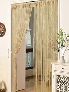 Baofeng (One Piece) Fashionable Beaded Curtain, Fun Gift, Shiny Tassel String Curtain, Living Room/Dining Room Partition, Wedding DIY Home Decor, Glitter Beaded Decoration, Room Divider, Tassel Polyester Fabric Curtain - A - View 5
