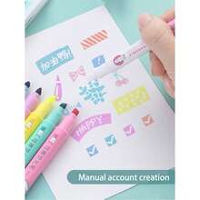 6pcs/Set Erasable Fluorescent Markers, Colorful Doodle Markers, Suitable For Students Note-Taking & Highlighting, Suitable For Note-Taking, Students And Office Workers, Back To School Gift - Multicolor - View 4