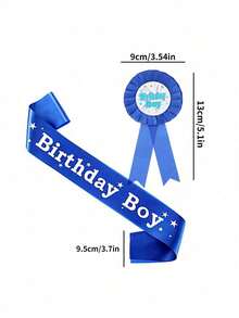 1 Set Birthday Boy Crown Hat, Sash & Badge Kit - Creative Foldable Kids Birthday Party Photo Props Decorations - Multicolor - View 3