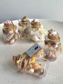 20pcs Mini Decorative Bottles 10ml With Cork Stopper, Jute Rope, Small Cards, Suitable For Camping Projects, Graduation Season, Handmade Crafts, Jewelry, Message In A Bottle, Wedding Blessings, Party Gifts - 1ml Glass - Multiple Styles - View 5