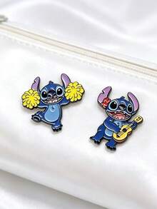 Disney 3pcs Set, Stitch Cartoon Character Enamel Pin, Alloy Lapel Brooch Badge, Backpack Jacket Hat Decorative Pin, Fashion Accessory Gift, Suitable For Girls - Multicolor - View 11