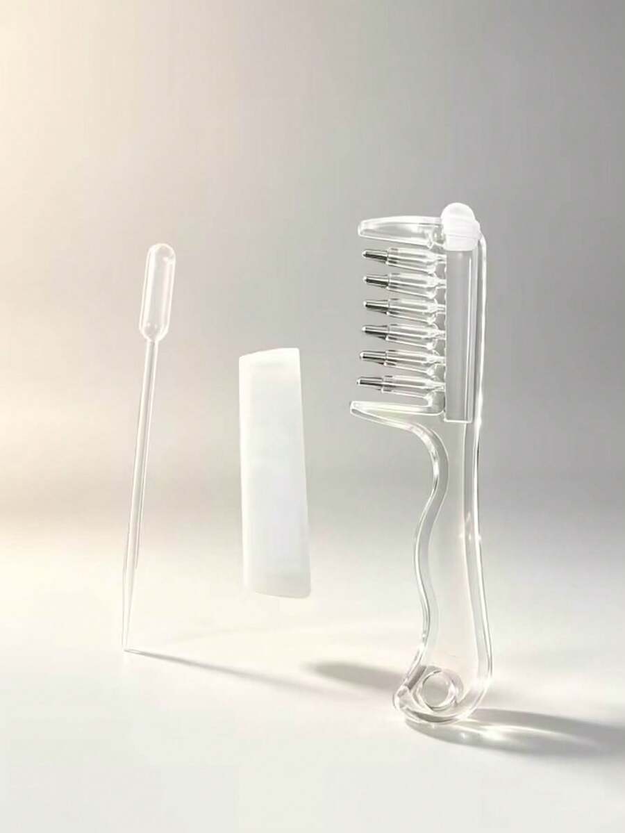 Transparent Visible Storage Liquid Guide Comb, Roller Metal Guide Teeth Even Liquid Discharge, Replacement For Hand Smear Hair Development Beard Essential Oil Scalp Softening Stubble Home Women'S Scalp Care Men'S Beard Grooming Convenient Beauty Com