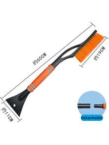 1pc Heavy Duty Winter Practical High-Grade Reinforced ABS-Alloy Composite Material Detachable 2-In-1 Ice Scraper + High-Density Nylon Bristle Brush, Long Handle Car Snow Removal Tool, Suitable For Car Owners, Windshield Defrosting And Snow Removal Accessory - 2-in-1 - View 8