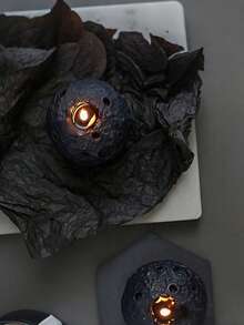 1PC Moon Aromatherapy Candle High-End Creative Ornaments Souvenirs Ball-Shaped Scented Candle Aromatherapy Gift Box Halloween,Spooky,Autumn,Festival,Holiday ,Winter,Holiday,Festival,Room Decor,Gifts Birthday Graduation - Black - View 4