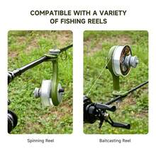 LEOFISHING Dual-Purpose Fishing Line Winder Spooler Machine Dual Use Table & Rod Clamp Fishing Reel Spooling Tool For Spinning Baitcasting Reels - Olive Green - View 4