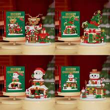 Christmas Santa Claus Christmas Tree Train Snowman Micro Particle Building Blocks Christmas Gift Creative Gift Reindeer Assembly Blocks - Educational ABS Toy Gift Box Packaging Best Holiday Gift - Green - View 7