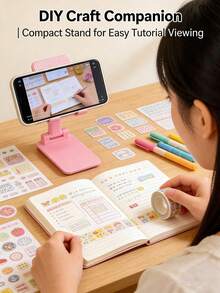 Foldable Desktop Phone Stand, Height And Angle Adjustable Phone Holder, Non-Slip Base Universal Phone Stand, Multi-Functional Phone Accessory; Suitable For All Smartphones, Perfect For Office Desk, Bedroom, Living Room Use, Halloween, Christmas, Room Decor - Multiple Styles - View 8