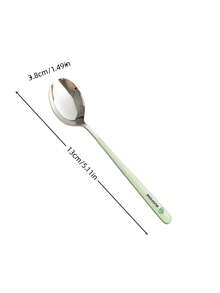 1pc Cute Cartoon Panda Long Handle Stainless Steel Spoon Set, Colorful Dinner Spoons, Reusable Metal Table Spoons For Household Kitchen & Dining Table, Great Table Utensils For Daily Meals And Family Gatherings - View 12