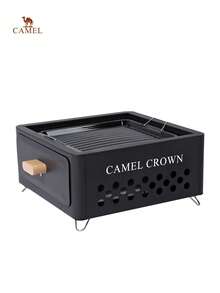 CAMEL CROWN Portable Mini Drawer Fire Pit For Home Tea Boiling & Barbecue, All-In-One BBQ Grill Set, Square Outdoor Charcoal Stove - Black - View 1