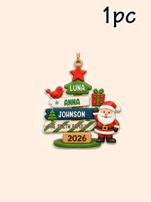 Custom Festive Christmas Family Ornament, Personalized 2-5 Names , Merry Christmas Signpost Ornament For Family Home Holiday Decorations, Customized Xmas Keepsake Gift For Parents Kids And Loved Ones, Customizable Christmas Tree Ornament. - Style C - View 9