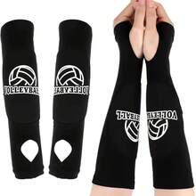 Children's Volleyball Protective Gear Set, 1 Pair Volleyball Arm Sleeves, 1 Pair Knee Pads, Unisex - Black - View 3