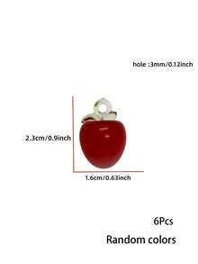 6pcs Random Color UV Plated Transparent Dual-Tone Gradient Cherry Beaded Pendant DIY Phone Strap Car Charm Bag Chain Jewelry Pendant Accessories - Multicolor - View 4