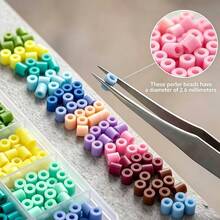 24 Colors 2.6mm Perler Beads Set, Creative Fuse Beads + Tools Accessories, 24-Compartment Storage Box, Tweezers, Creative Jewelry Making Craft Materials, Artwork, Fuse Beads Making Kit, Perfect For Jewelry Designers, Artisans And Hobbyists, Handmade Decoration - Multicolor - View 7
