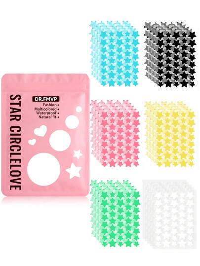 960pcs 6-Color Colorful Star-Shaped Face Stickers - Comfortable, Breathable, Gentle And Non-Irritating, Fragrance-Free, Used To Cover And Conceal Imperfections, Suitable For All Skin Types And Ages, Essential For Daily Face Decoration, Convenient To Carry, Travel Essential, Face Decoration Stickers, Party Beauty Secret, Photo Prop Accessory, Event Gathering, Various Color Party Stickers, Cute Star-Shaped Stickers, Face Stickers (For Decorative Use Only, Not A Cosmetic Product) 40/80/120/240/480pcs Optional