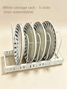 Expandable Kitchen Cookware/Kitchen Utensil Storage Rack/Organizer, Vertical Storage Stand Suitable For Countertop And Drawer Cabinet (Can Store Pot Lids, Frying Pans, Baking Trays, Plates, Cutting Boards), Multi-Functional Cabinet Organizer, Space-Saving Kitchen Storage Solution (Suitable For Countertop, Pantry, Cabinet), White Kitchen Storage Accessory, Multi-Slot Vertical Design Keeps Kitchen Utensils Tidy, Suitable For Home Kitchen, Apartment, RV And Small Space Countertop, Independent Vertical Cookware Rack, Multi-Functional Kitchen Essential For Organizing Pot Lids, Frying Pans, Baking Trays And Tableware. - Multicolor - View 11