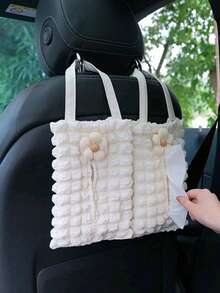 1pc Car Hanging Multi-Function Tissue Bag, Suitable For Front And Rear Seats, Can Be Used As A Tissue Box. - A - View 7
