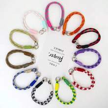 High-Value Minimalist Dopamine Woven Striped Colorblock Personalized Double Buckle Cup Rope Short Wrist Strap Suitable For All Phone Clip-On Hand Strap CCD Camera Phone Case Lanyard Multicolor Double Silver Buckle Short Thick Durable Detachable Hanging Chain Outdoor Sports Phone Case Clip-On Pendant Versatile Anti-Lost Wrist Woven Rope - Multicolor - View 1