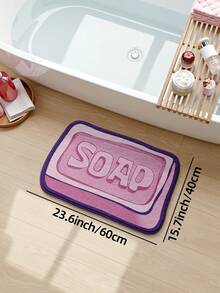 1pc Bathroom Floor Mat Rug, Soap Pattern, TPR Backing Non-Slip, Suitable For Kitchen, Outdoor, Indoor, Hallway, Bedroom, Living Room, Bedside Decor Rug, Machine Washable Easy To Clean, Bathroom Autumn Decor Rug - Multicolor - View 13