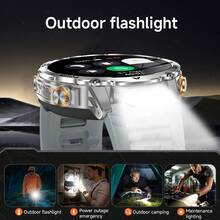 GAWSUG 1400mAh Rugged Smart Watch Military Tactical IPX8 Waterproof Bluetooth Call Flashlight Fitness Tracker Men Women Gift - View 8