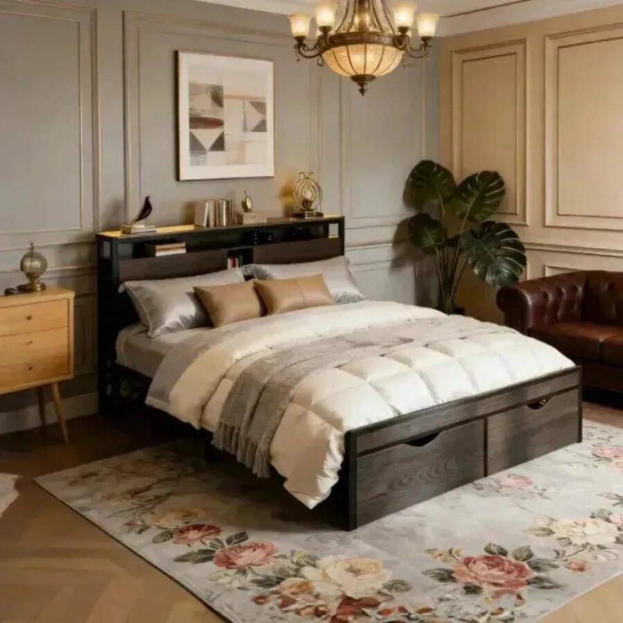 Bed Frames - Dark Grey - View 1