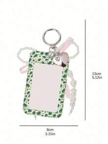 Exquisite Polka Dot ID Card Holder With Leopard Print Elements, Hanging Card Sleeve With Heart And Bow Pendant, Keychain, Delicate Girl Accessory, Work Badge Protector; No RFID Function, With Detachable Key Ring And Detachable Lanyard/Pendant - With ID Window And Card Slot, Suitable For ID Card, Student Card, Meal Card, Work Pass And Metro Access Card, Back To School Essential, Ideal Gift For Girls - Multicolor - View 11