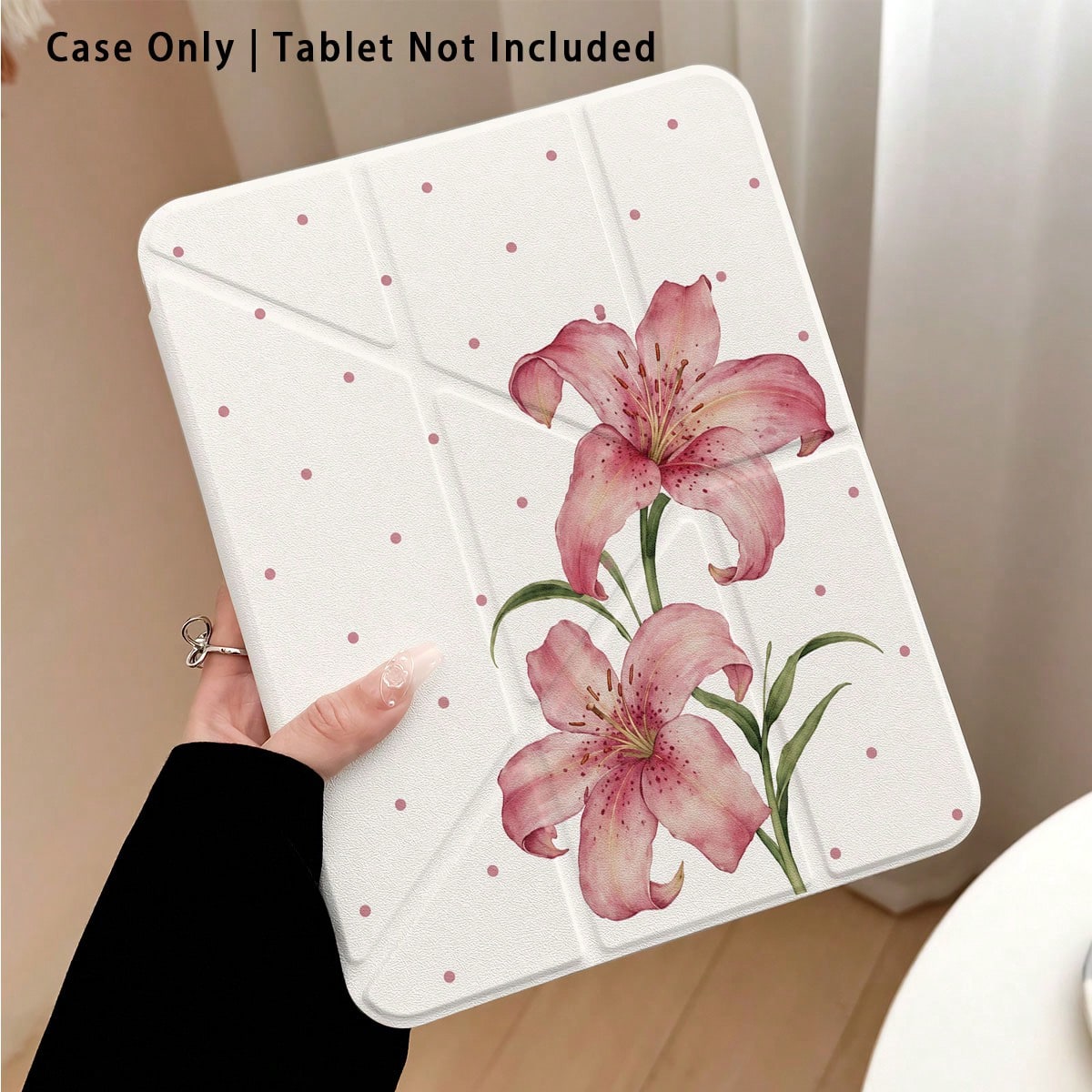 Polka Dot, Lily And Other Pattern Painted Effect Tablet Protective Case With Stand, Suitable For Honor 8/9/10/X8/X8A/X9/X8Pro/X9Pro And Other Models/ MatePad Se 11 Inch/MatePad 11 Inch/11.5 Inch, MatePad Pro/, Apple 10th/11th Gen 2025 (A16), Galaxy Tab A7
