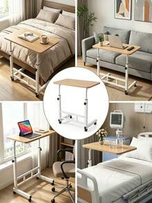 Movable Height‑Adjustable Computer Desk, 60*40cm Spacious Tabletop, Freely Adjustable Height, Equipped With Casters For Easy Movement, Sturdy Steel Frame, Versatile For Home‑Based Work And Study. - A - View 10