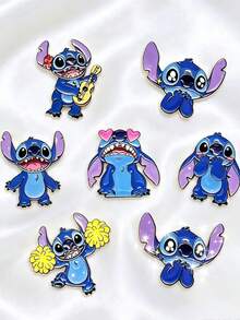 Disney 3pcs Set, Stitch Cartoon Character Enamel Pin, Alloy Lapel Brooch Badge, Backpack Jacket Hat Decorative Pin, Fashion Accessory Gift, Suitable For Girls - Multicolor - View 2