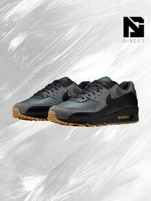 Nike Air Max 90 Smoke Grey – Men's Lifestyle Sneakers – Shoes For Man -Vintage-Spring & Summer-Inspired Running Shoes, Shock-Absorbing Comfort, Gym To Streetwear Casual Wear-Back To School-IQ0580 084 - 煙灰色/黑色/無煙煤色 - 查看 2