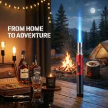 2Pcs Multi Functional Jet Flame Torch Lighter 360°  Ignition Adjustable Flame Heat Resistant Refillable Lighter For Cigars Moxibustion Charcoal Outdoor Home Commercial Use - YB701 - View 3