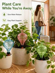 Cactus-Shaped Automatic Watering Device, Slow-Release Watering System, Top Opening For Easy Refill, Travel Essential Tool, Suitable For Indoor And Outdoor Potted Plants, Succulents And Flowers, Gift For Gardening Enthusiasts And Plant Lovers - Multicolor - View 3