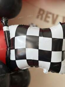 112pcs/Set Racing Theme Party Decoration Balloons, 32 Inch Black Number 0-9 Balloons, Racing/Tire/Black & White Checkered/Flag Balloons, Suitable For Birthday Party Decoration Props, Baby Shower - 彩色 - 查看 9