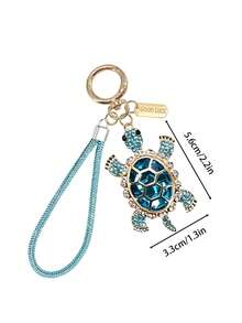 Women's Rhinestone Sea Turtle Keychain/Bag Charm With Faux Diamond Strap – Perfect Accessory For Handbags And Car Keys; An Ideal Holiday Gift - Multicolor - View 11
