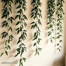 3 Packs Artificial Vines Faux Hanging Greenery Vines Green Leaf Garland Suitable For Garden Wedding Backdrops Party Home Decor Indoor Outdoor Window Box Planters Spring And Summer Decoration Hotel And Caf Accent Wall - Multicolor - View 10