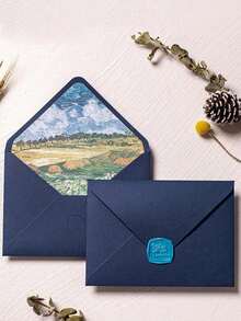 6/12/18/24Pcs Vintage Oil Painting Pattern Envelopes, Luxury Art Print Invitation Cards, Retro Elegant Greeting Card Envelopes For Wedding, Birthday, Christmas Party Decor - Oil Painting Envelope - View 2