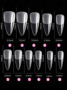 Full Coverage Wearable Nail Tips (Random Shapes: Pointed, Almond, Square Or Coffin); French Style Fake Nails; Gel Extension Nail Tips; Capsule Style Wearable Nail Supplies - Clear - View 3