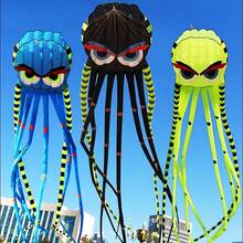 3D 8m Octopus Kite, 4-Color Large Animal Soft Kite, Outdoor Inflatable Adult Kite, Easy To Fly And Tear-Resistant, Holiday Gift, Suitable For Ages 14 And Up And Adults - 3D 8-meter Octopus Kite Black - View 4