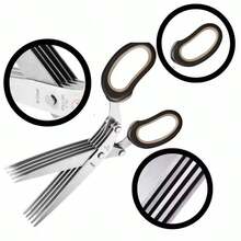 Tesoura de Cebolinha 5 Lâminas Aço Inox - Picar Ervas, Cebolinha, Hortelã, Cozinha Essencial - Multicolorido - Visão 11